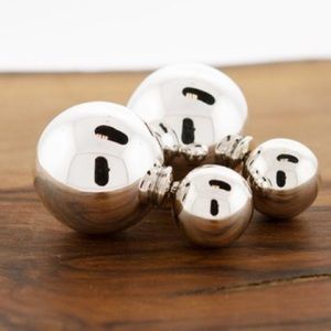 Jewelry - Doubled Sided Big Silver Ball Earrings Jewelry - Doubled Sided Big Silver Ball Earrings